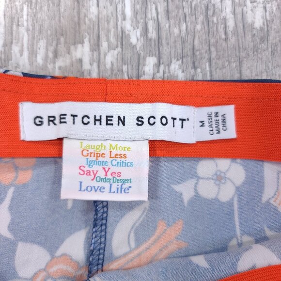 Gretchen Scott Womens Pull On Gripeless Trouser Pants Size Medium Classic Floral - Picture 7 of 8